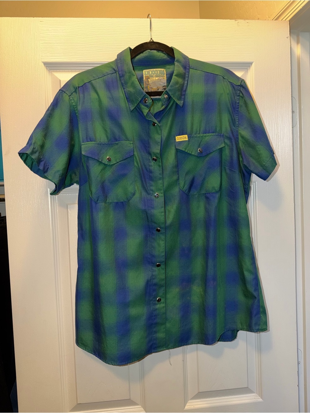 Dixxon Tahoe Green & Blue Plaid Short Sleeve Button Shirt